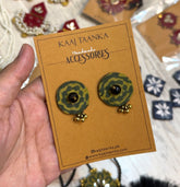 AJ-AJRAK MINI Green handmade earrings