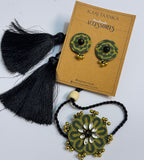 AJ-Handmade Green Ajrak chokar set