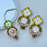 FF- ROUND MIRROR handmade earrings.