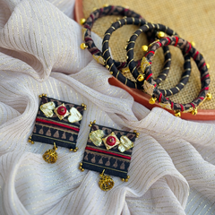 AA-BANGLES SET WITH JHUMKI handmade earrings & bangles