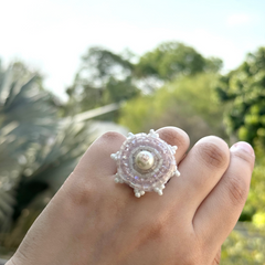 RR-BLUSH CRYSTAL handmade ring
