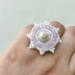 RR-BLUSH CRYSTAL handmade ring