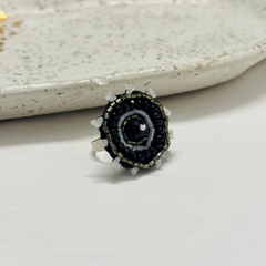 RR-BLACK & WHITE BEAUTY handmade ring