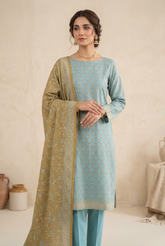 LIGHT BLUE (Fancy Khaddar 3-Piece)