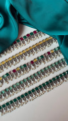 INDIAN BRASS STONE SET