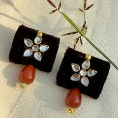 CC-KUNDAN FLOWER earrings
