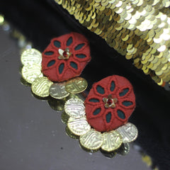 CC-CHIKENKARI fabric handmade earring