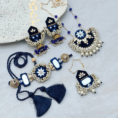 FF-FORMAL NAVY VELVET SET handmade jewelry