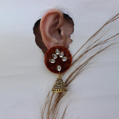FF-RUST KUNDAN JHUMKA handmade earrings
