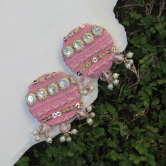 FF-PANNI PINK ROUND handmade earrings