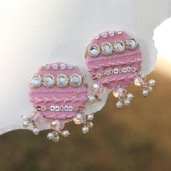 FF-PANNI PINK ROUND handmade earrings
