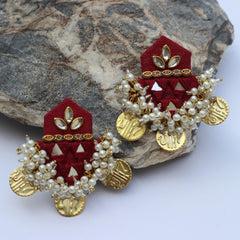 FF-MEHROON MIRROR handmade set.