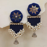FF-COBALT BLUE handmade fabric earrings