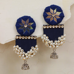 FF-COBALT BLUE handmade fabric earrings