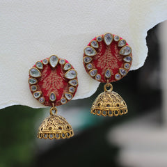 FF-FUSHIA ATLAS handmade fabric earrings