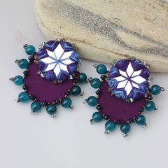 CC- ZINC MIRROR handmade fabric earrings