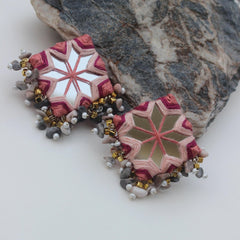 CC-GRADIENT PINK MIRROR handmade earrings