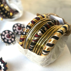 AJRAK GOLD BANGLES