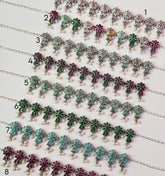 BRASS STONE FLORAL SET