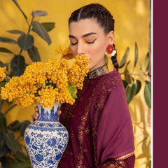 CC-CHIKENKARI fabric handmade earring