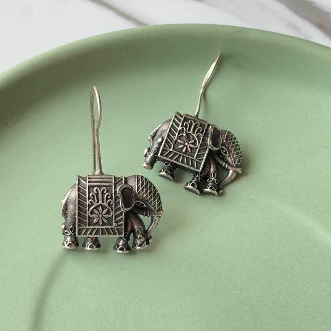 BRASS ELEPHANT EARRINGS