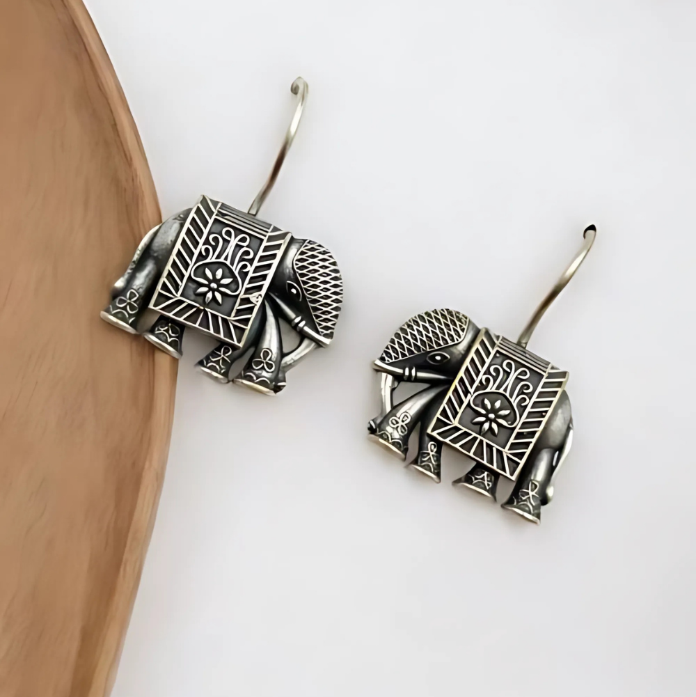 BRASS ELEPHANT EARRINGS