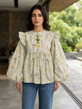 CREAMY FLORAL TOP
