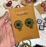 AJ-AJRAK MINI Green handmade earrings