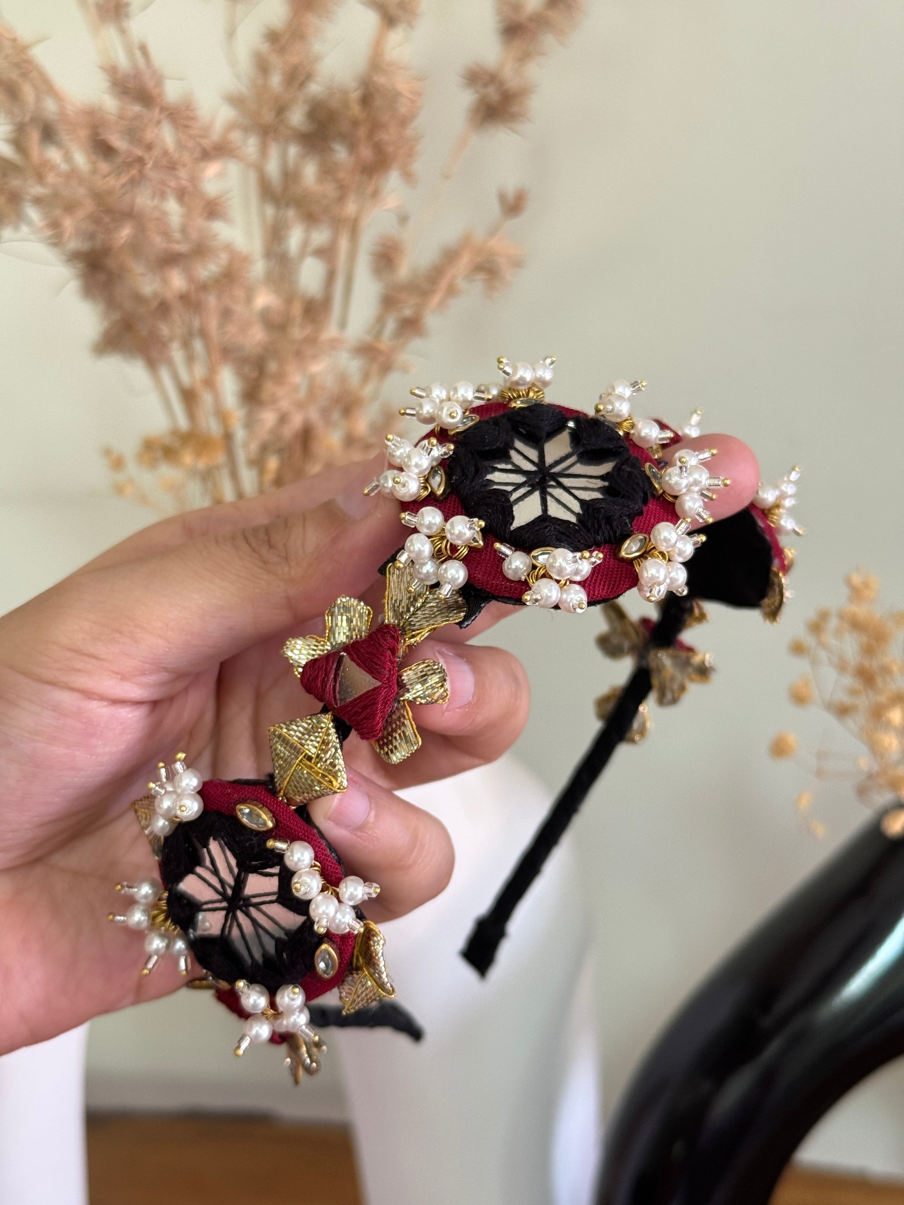 FF-BLACK BEAUTY HEADBAND handmade jewelry
