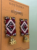 AJ- AJRAK JHUMKA handmade fabric earrings