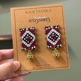 AJ- AJRAK JHUMKA handmade fabric earrings