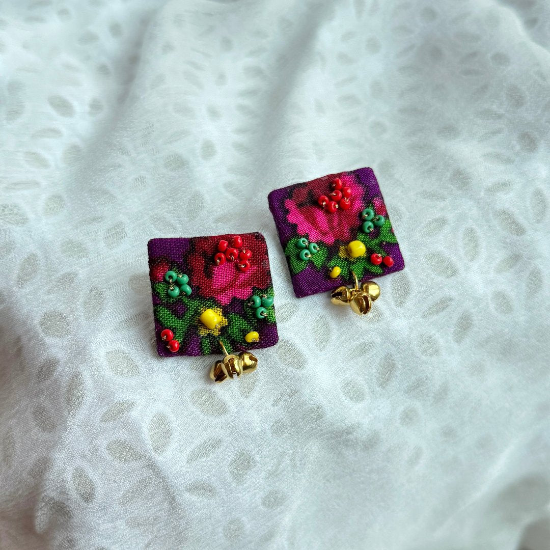 CC-PHULKARI handmade earrings