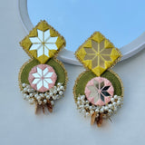 FF- ROUND MIRROR handmade earrings.