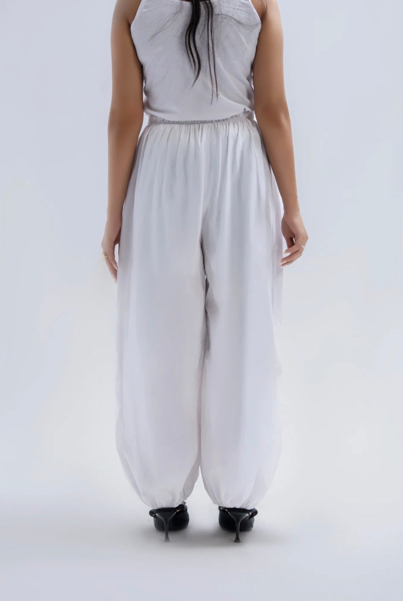 WHITE BOLLONS TROUSERS