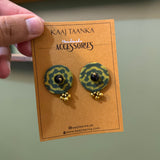 AJ-AJRAK MINI Green handmade earrings