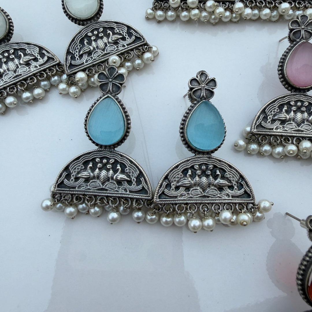 PEACOCK STONE EARRINGS