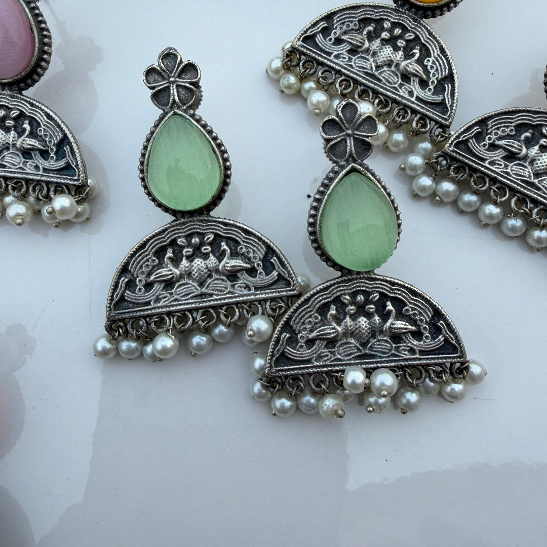 PEACOCK STONE EARRINGS