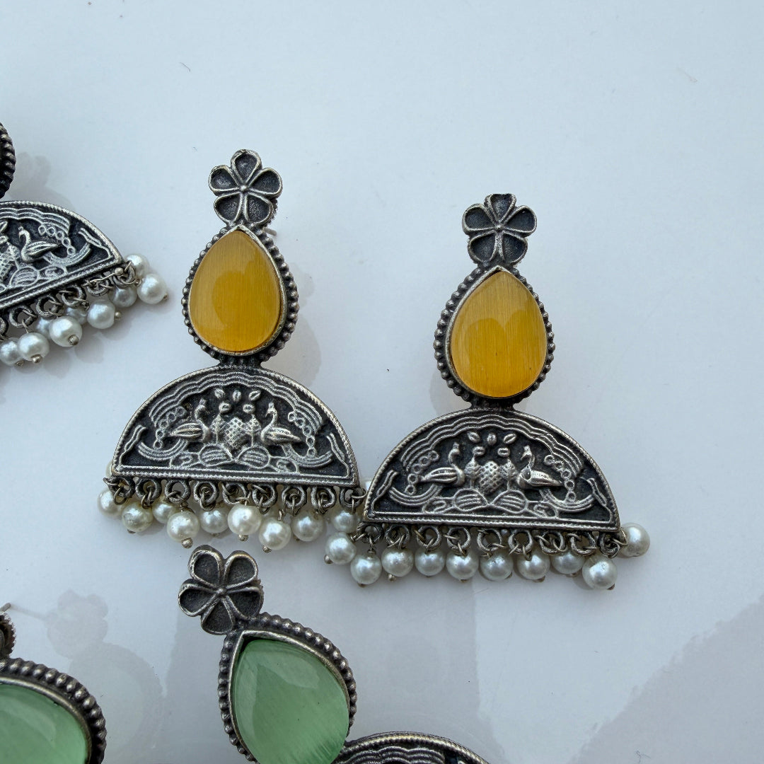 PEACOCK STONE EARRINGS