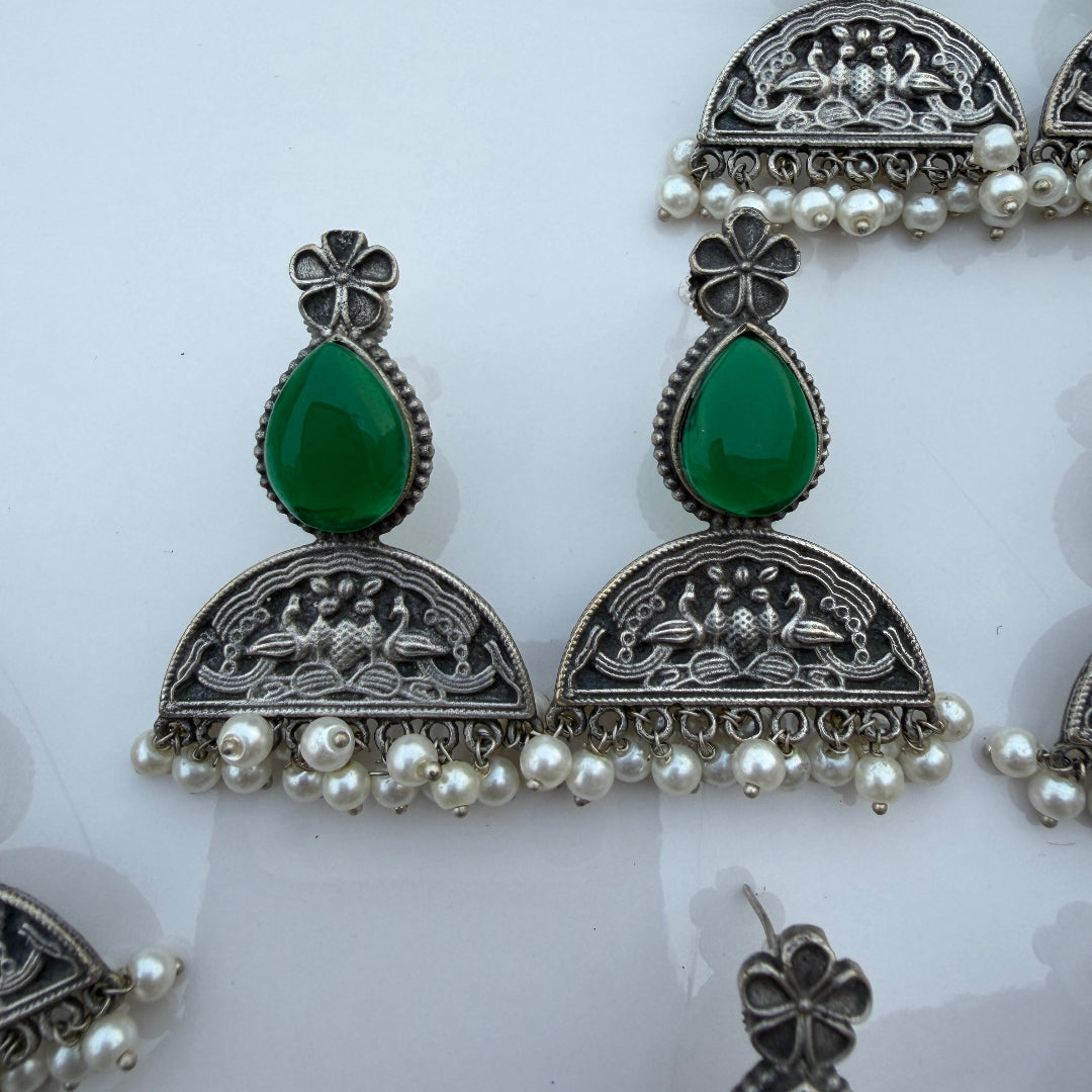 PEACOCK STONE EARRINGS