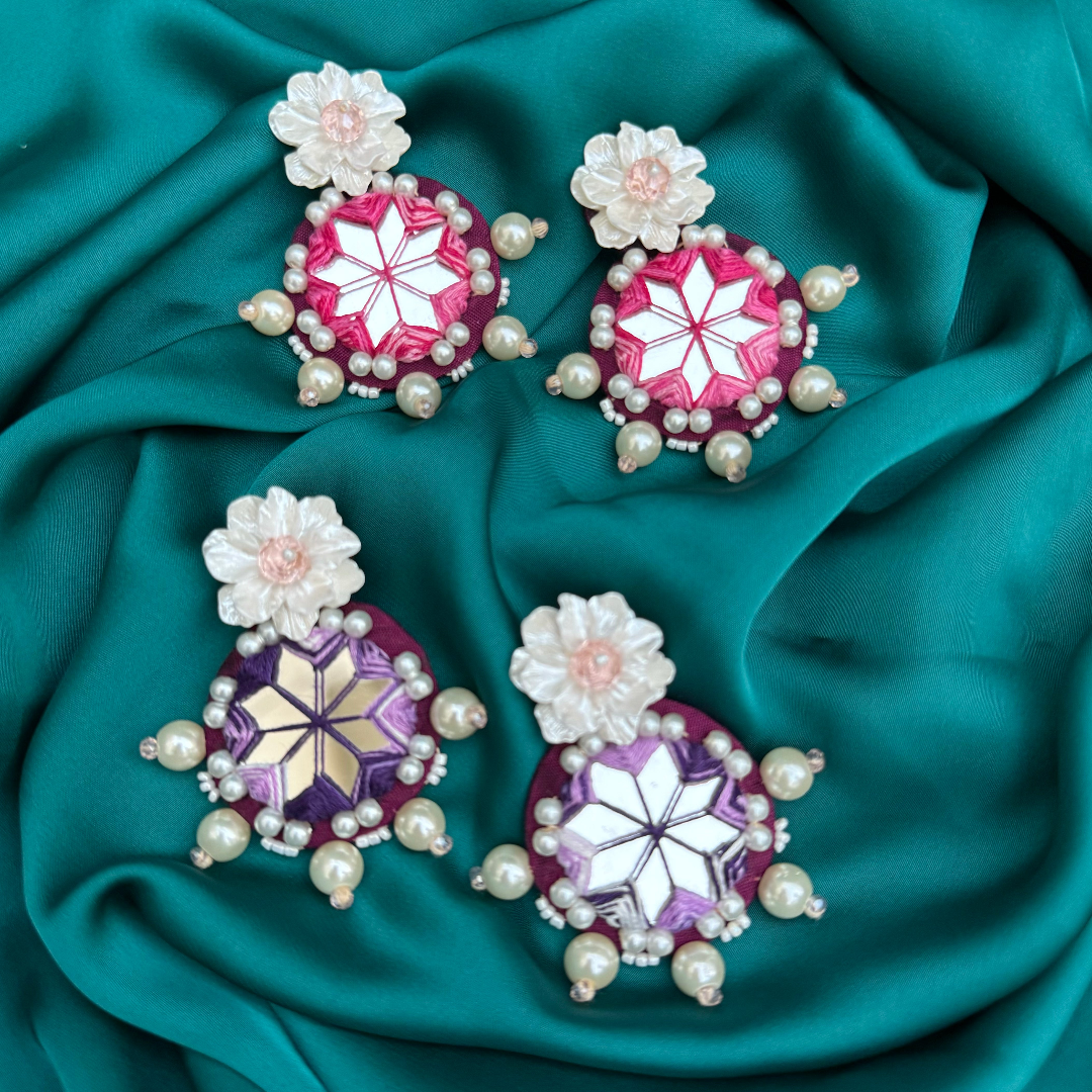 FF-MOTIA ROUND MIRROR handmade earrings