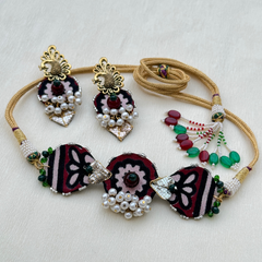 AA-AJRAK PEACOCK SET handmade jewelry