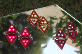 CC- TRIO MIRROR handmade threads earrings
