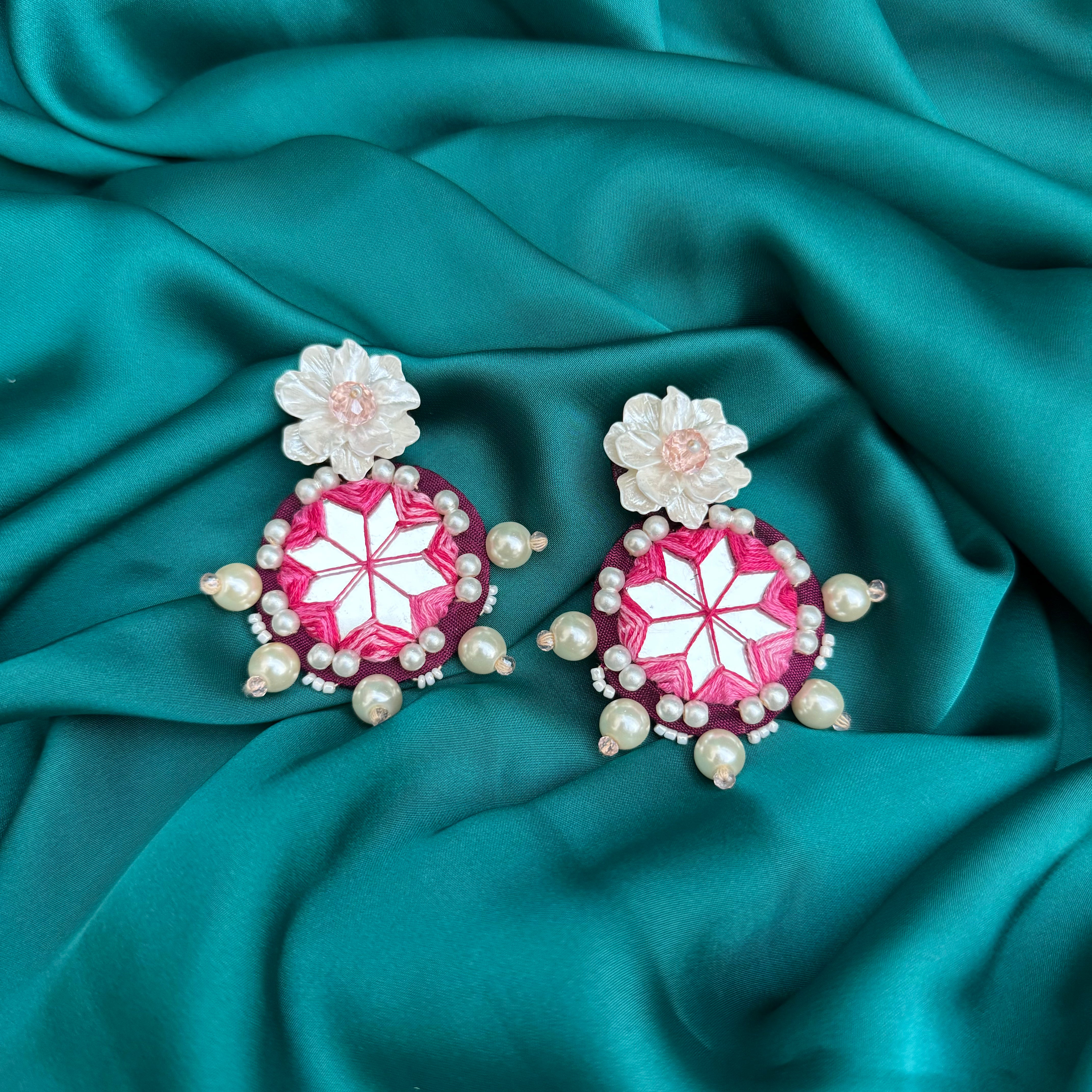 FF-MOTIA ROUND MIRROR handmade earrings