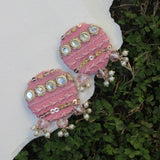 FF-PANNI PINK ROUND handmade earrings