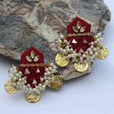 FF-MEHROON MIRROR handmade set.