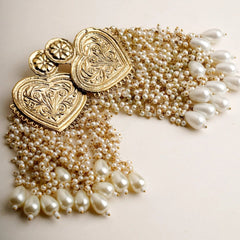 AG-AFGHAN PEARLS WATERFALL EARRINGS