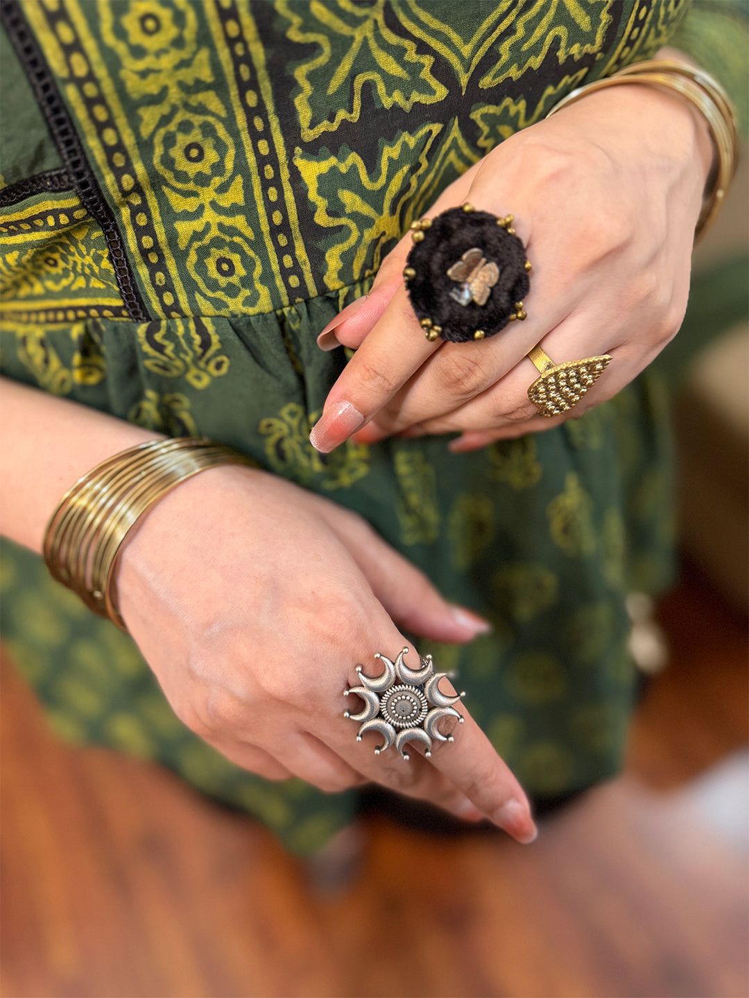 GREEN AJRAK TOP