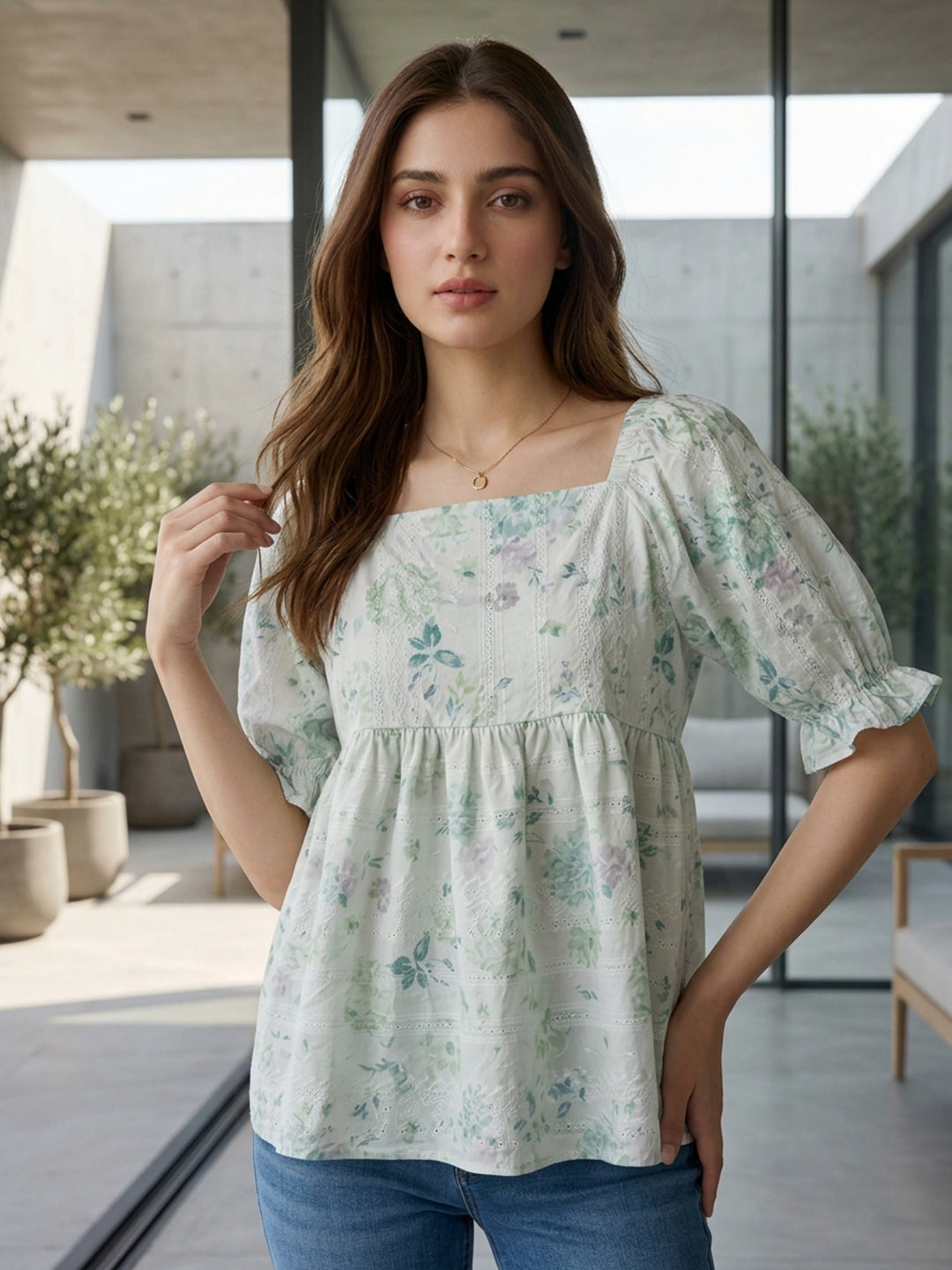 LIGHT GREEN CHICKEN KARI TOP