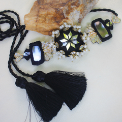 FF-BLACK BEAUTY handmade choker jewelry set.